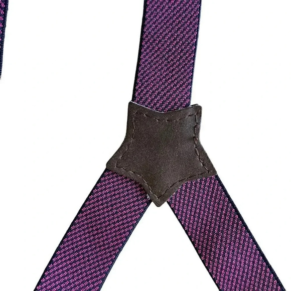 Boys  Purple Solid Fabric Suspenders Braces Y-Back Sz 5T #1617 - Picture 2 of 8